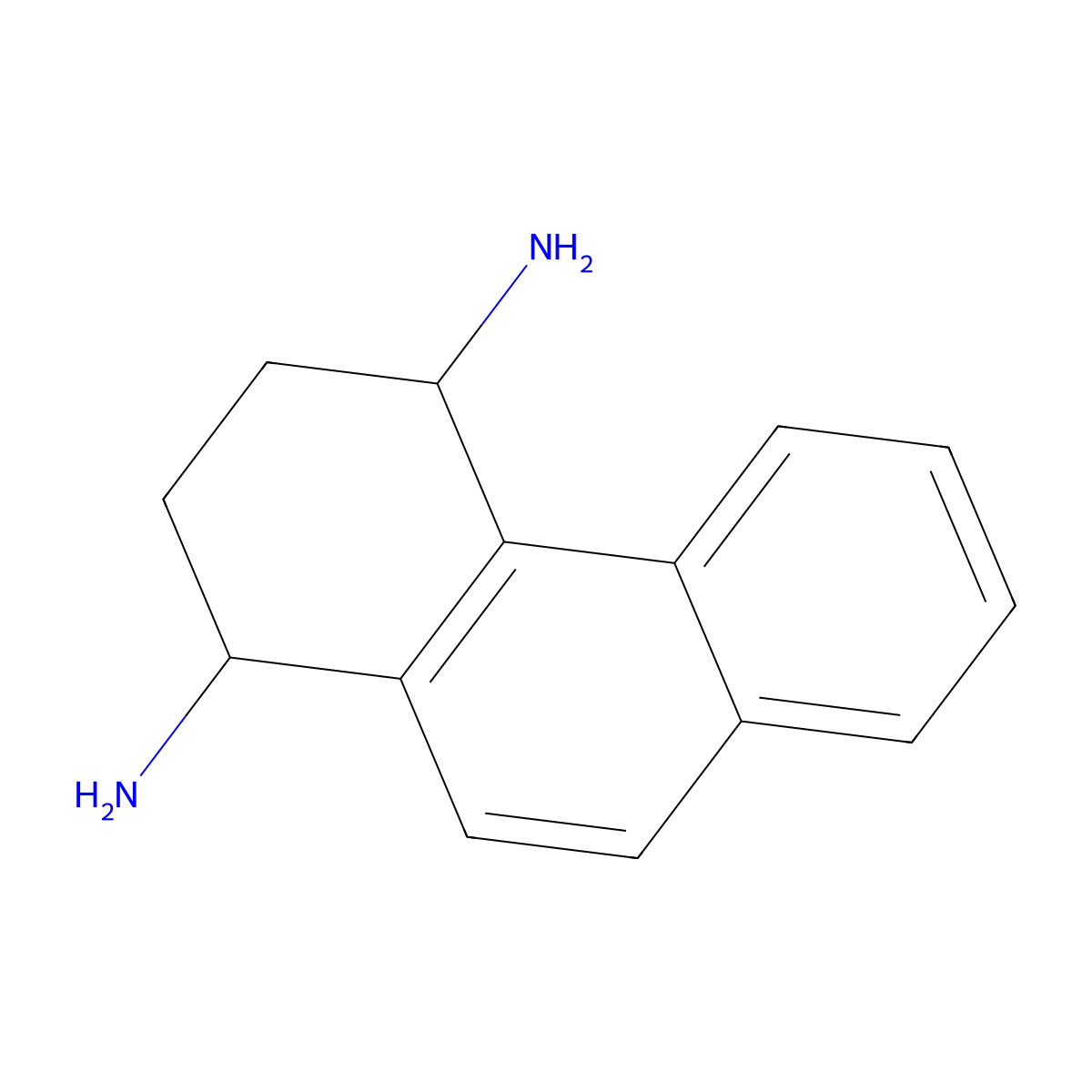 (1R,4S)-1,2,3,4-tetrahydrophenanthrene-1,4-diamine molecular structure, CAS 2053652-17-6