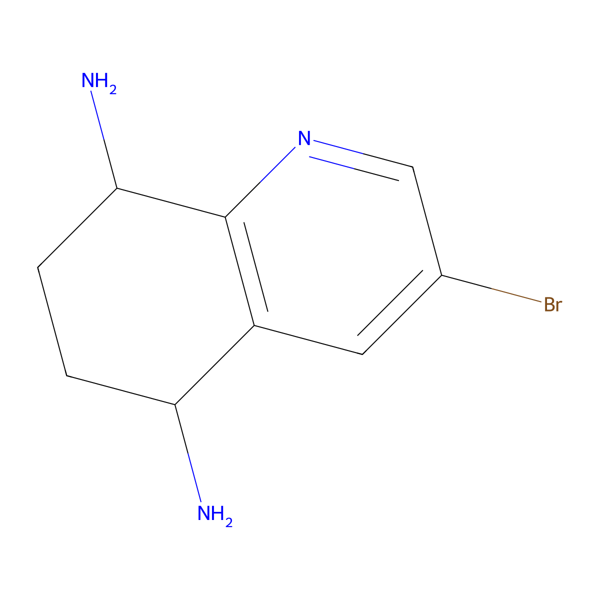 (5S,8R)-3-bromo-5,6,7,8-tetrahydroquinoline-5,8-diamine molecular structure, CAS 2053652-18-7