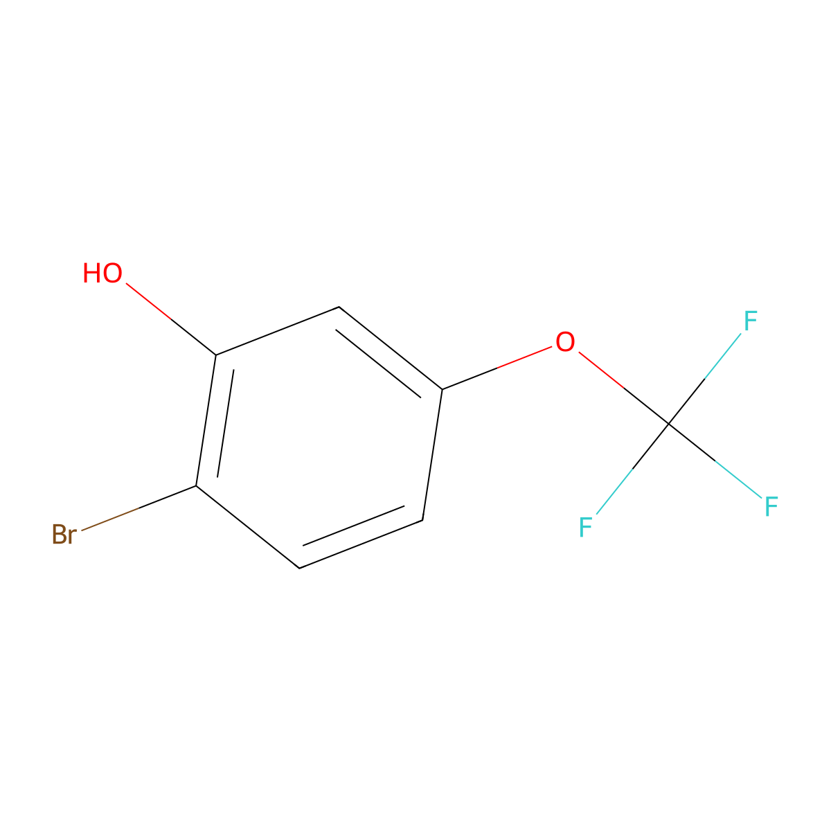 2-Bromo-5-(trifluoromethoxy)phenol molecular structure, CAS 205371-26-2