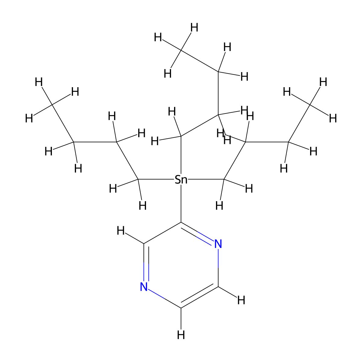 2-(Tributylstannyl)pyrazine molecular structure, CAS 205371-27-3