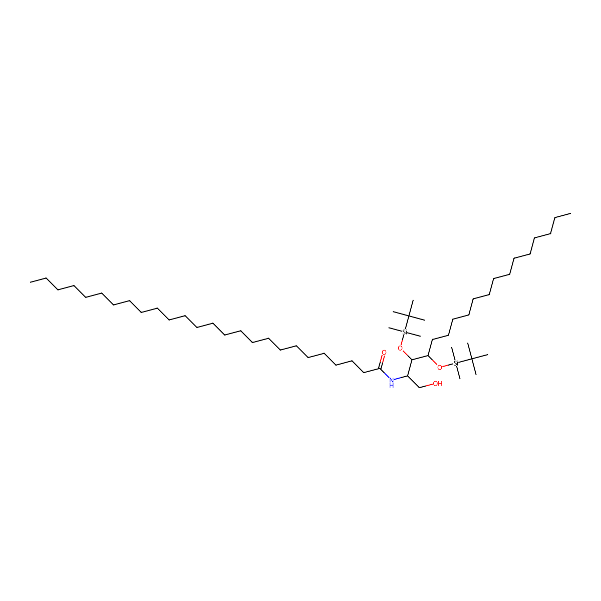 N-[(2S,3S,4R)-3,4-bis[[tert-butyl(dimethyl)silyl]oxy]-1-hydroxyoctadecan-2-yl]hexacosanamide molecular structure, CAS 205371-68-2