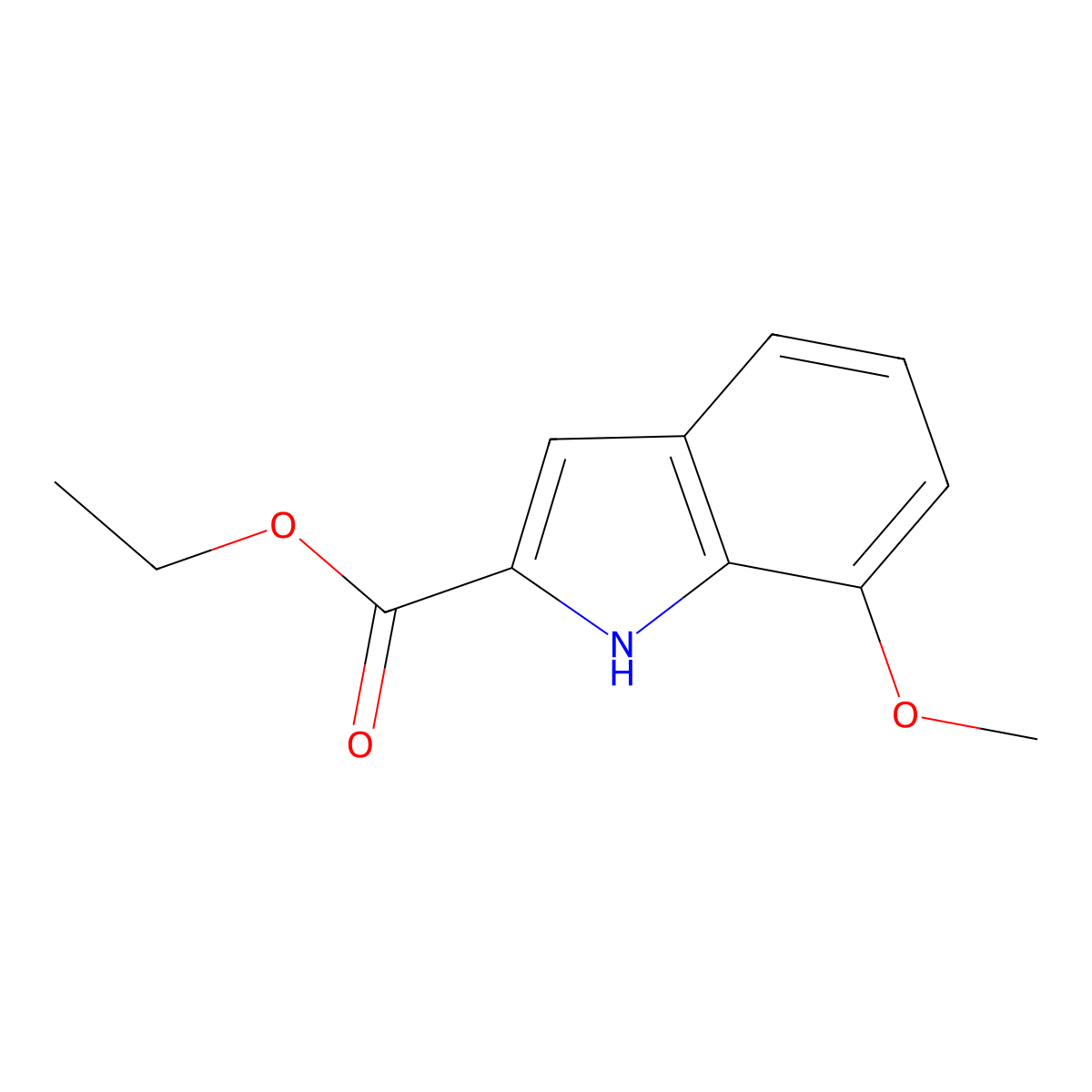 Ethyl 7-methoxy-1H-indole-2-carboxylate molecular structure, CAS 20538-12-9