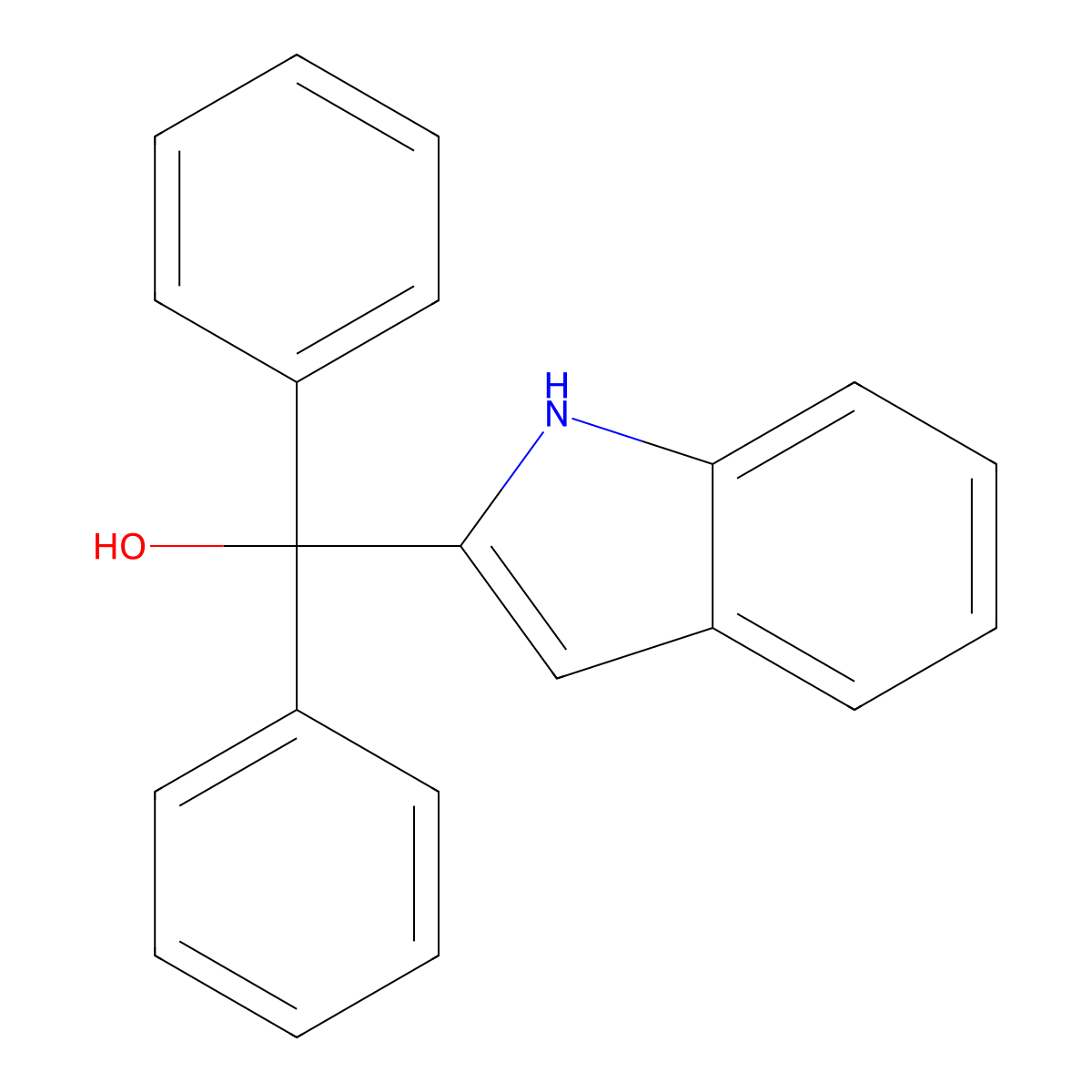 1h-Indol-2-yl(diphenyl)methanol molecular structure, CAS 20538-21-0