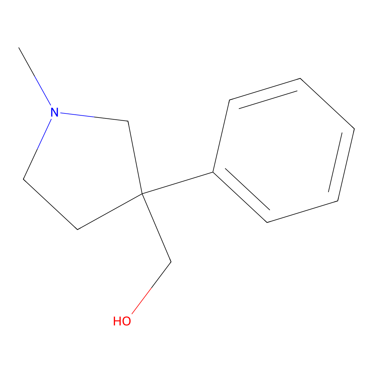 (1-Methyl-3-phenylpyrrolidin-3-yl)methanol molecular structure, CAS 20538-35-6