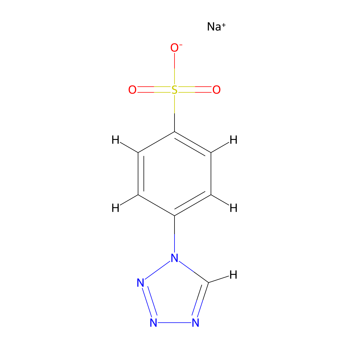 sodium 4-(1H-tetrazol-1-yl)benzenesulfonate molecular structure, CAS 205383-46-6