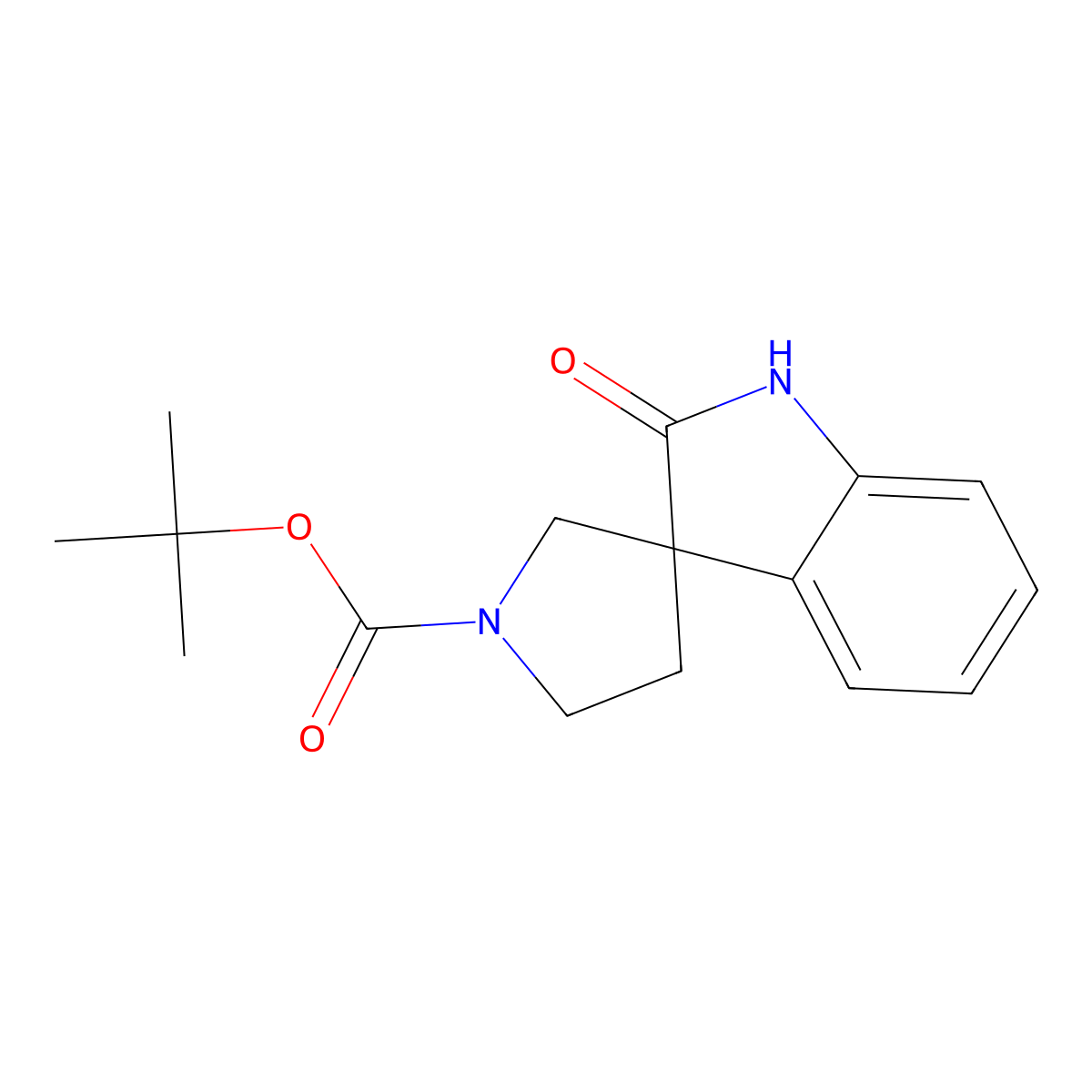 tert-Butyl 2-oxospiro[indoline-3,3'-pyrrolidine]-1'-carboxylate molecular structure, CAS 205383-87-5