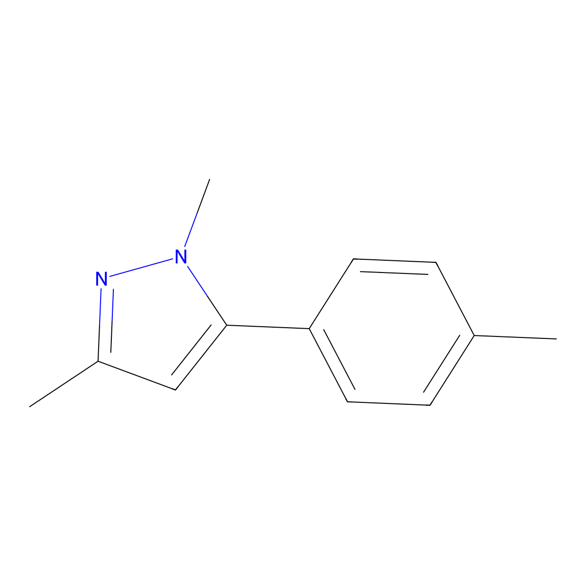 1,3-Dimethyl-5-(4-methylphenyl)-1H-pyrazole molecular structure, CAS 205390-45-0