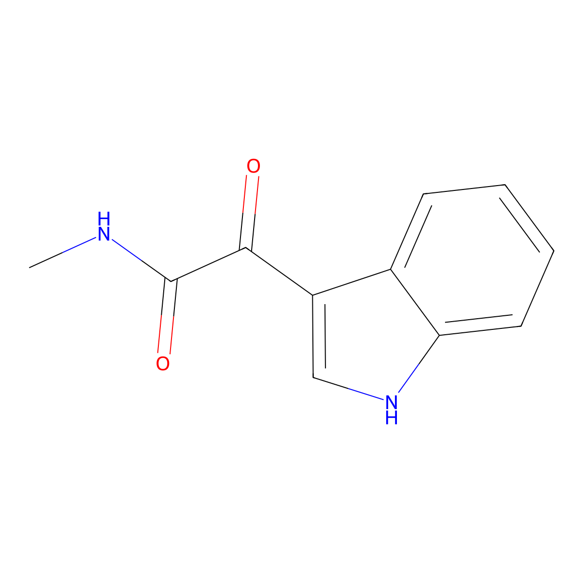 2-(1H-indol-3-yl)-N-methyl-2-oxoacetamide molecular structure, CAS 2054-72-0