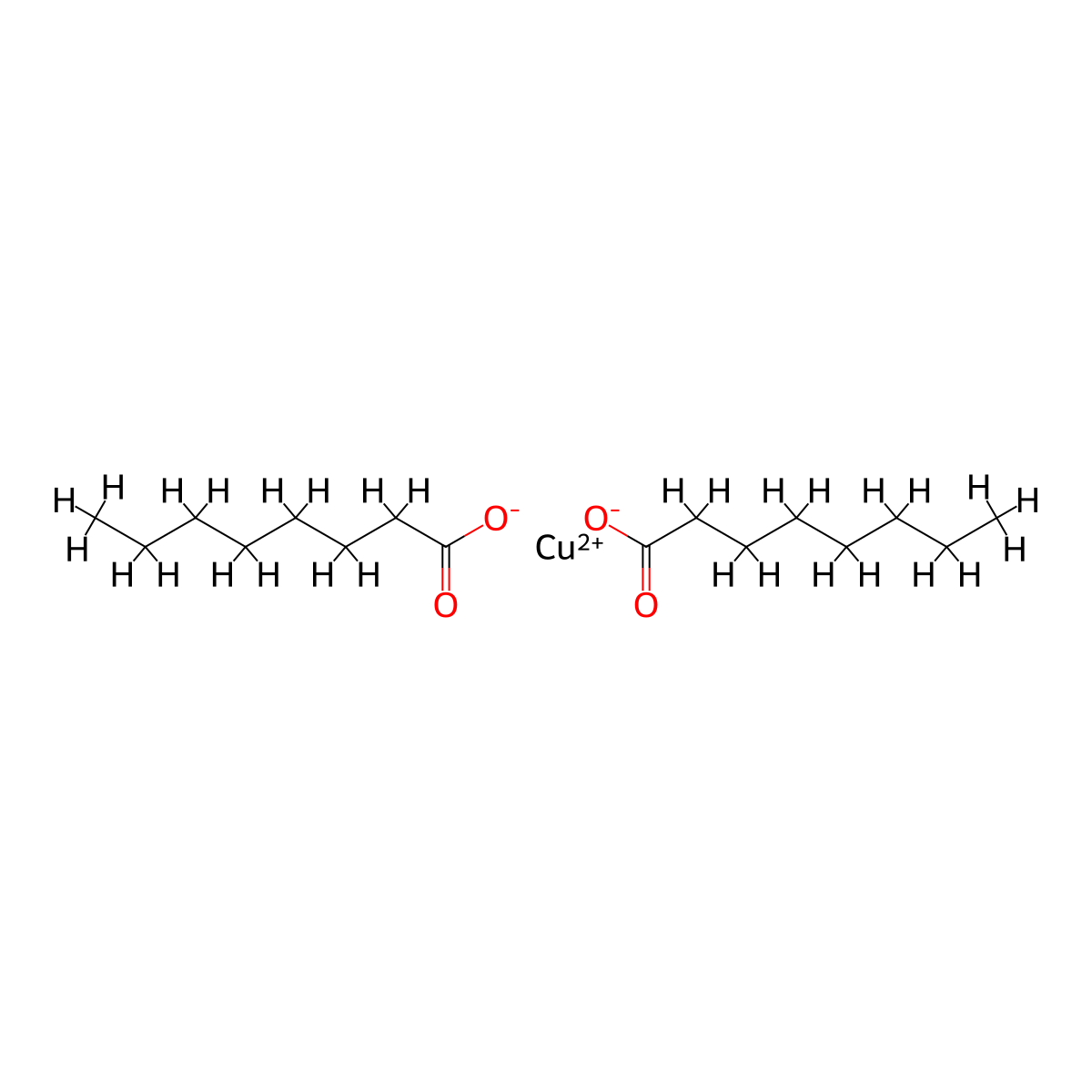 Cupric octanoate molecular structure, CAS 20543-04-8