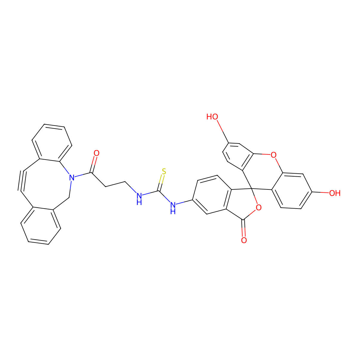 Fluorescein-DBCO molecular structure, CAS 2054339-00-1