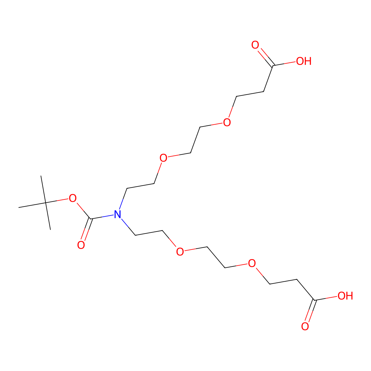 N-Boc-N-bis(PEG2-acid) molecular structure, CAS 2054339-01-2