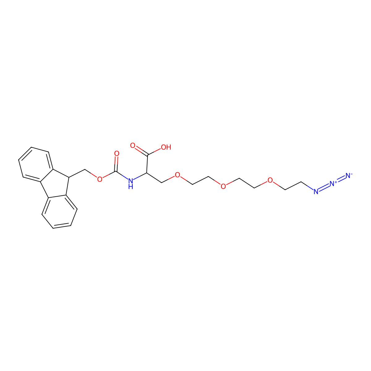 Azide-PEG3-L-alanine-Fmoc molecular structure, CAS 2054345-69-4