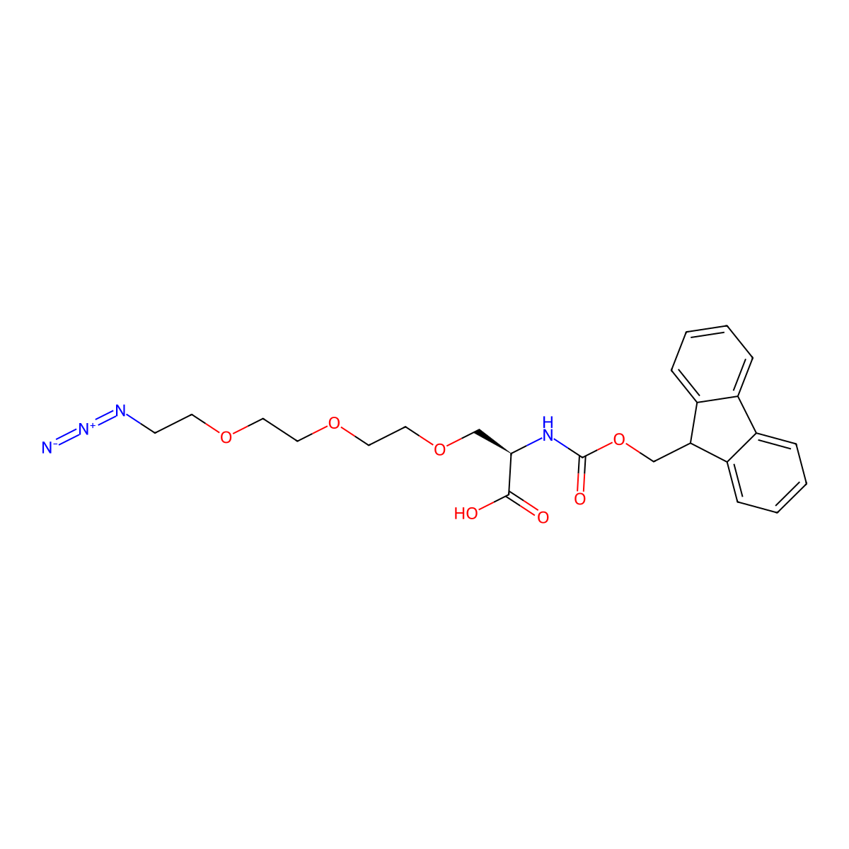Azide-PEG3-L-alanine-Fmoc molecular structure, CAS 2054345-69-4