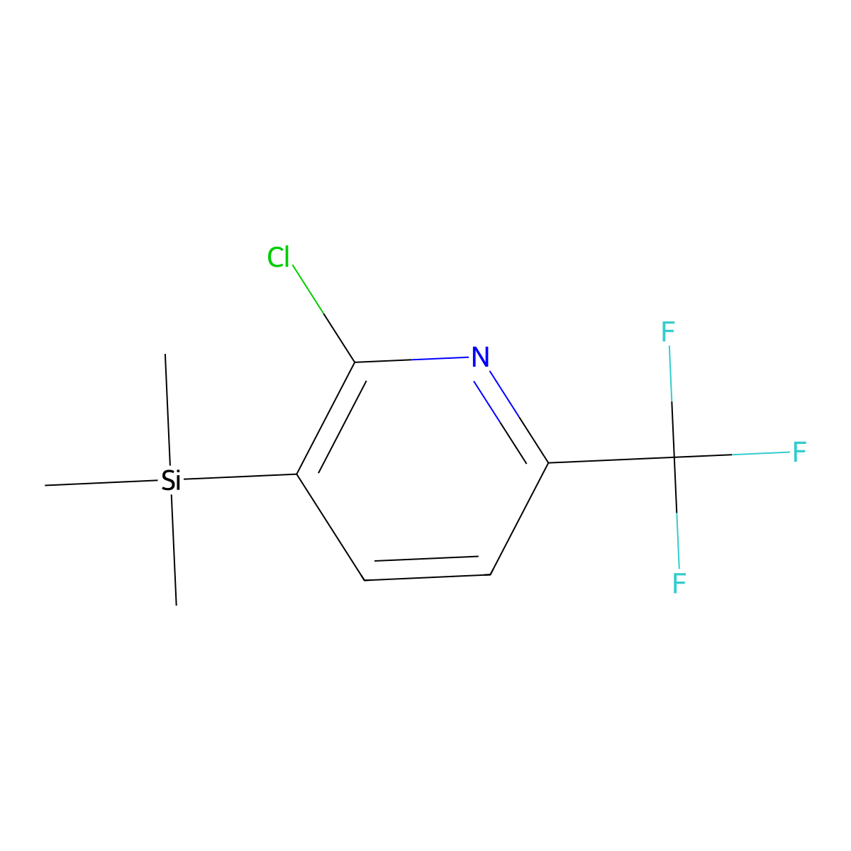 2-Chloro-6-trifluoromethyl-3-(trimethylsilyl)pyridine molecular structure, CAS 205444-18-4