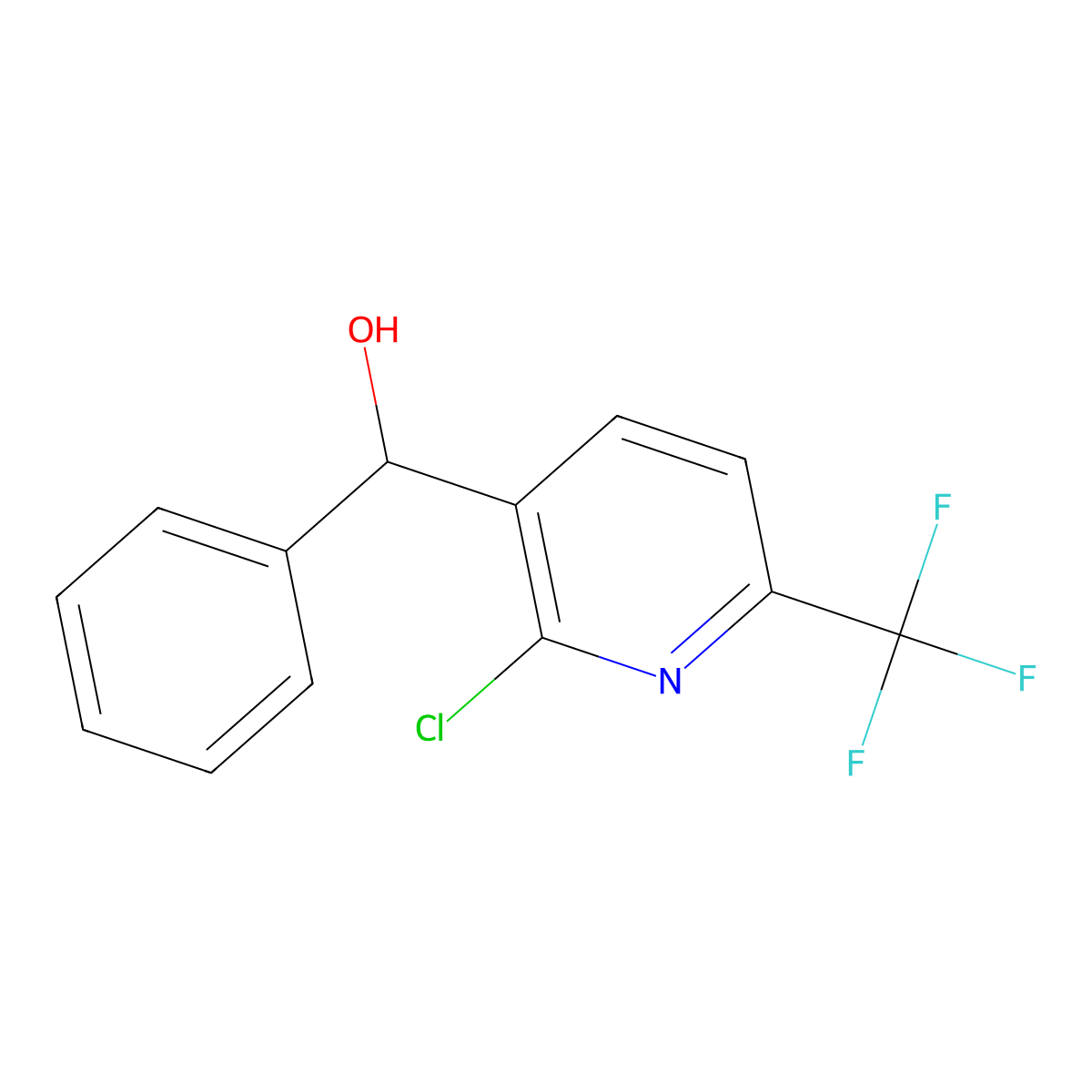 {2-Chloro-6-(trifluoromethyl)pyridin-3-yl}(phenyl)methanol molecular structure, CAS 205444-19-5