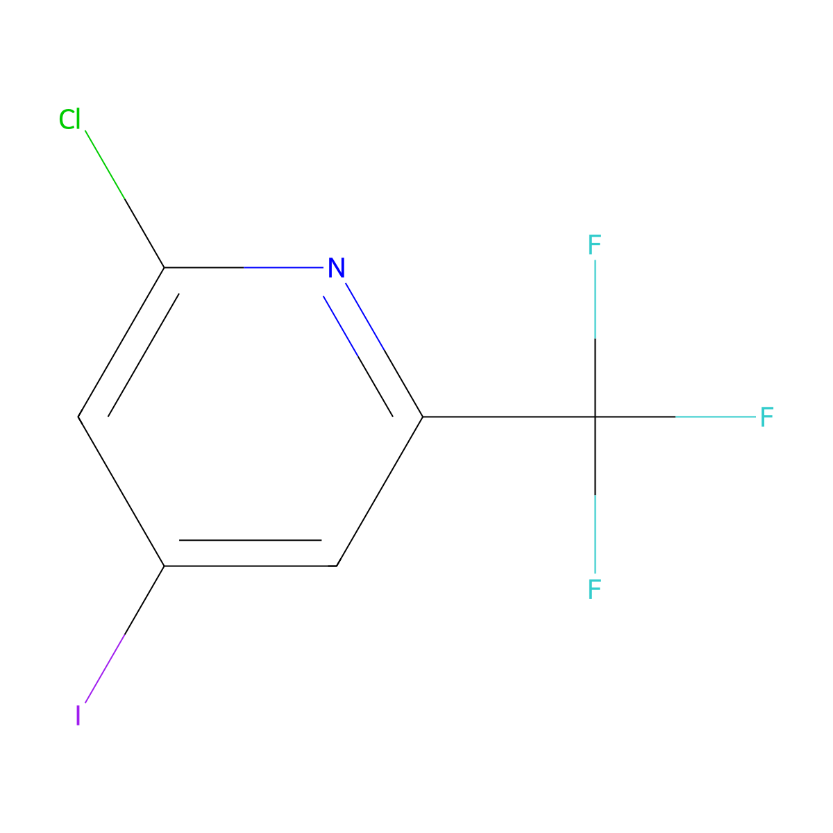 2-Chloro-4-iodo-6-(trifluoromethyl)pyridine molecular structure, CAS 205444-22-0
