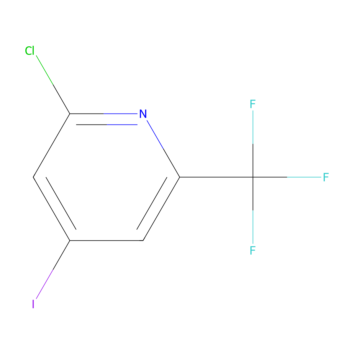 2-Chloro-4-iodo-6-(trifluoromethyl)pyridine molecular structure, CAS 205444-22-0