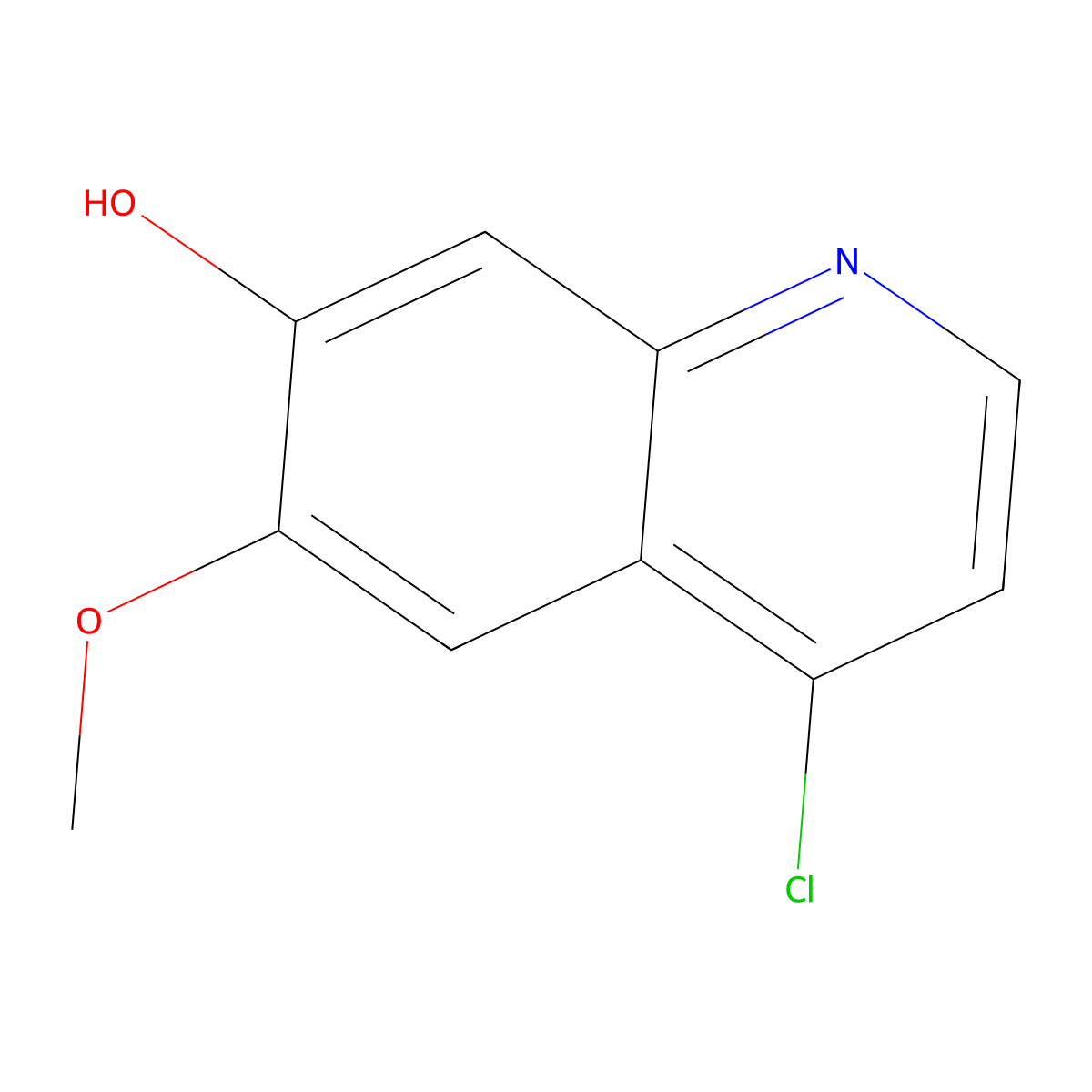 4-Chloro-6-methoxyquinolin-7-ol molecular structure, CAS 205448-31-3