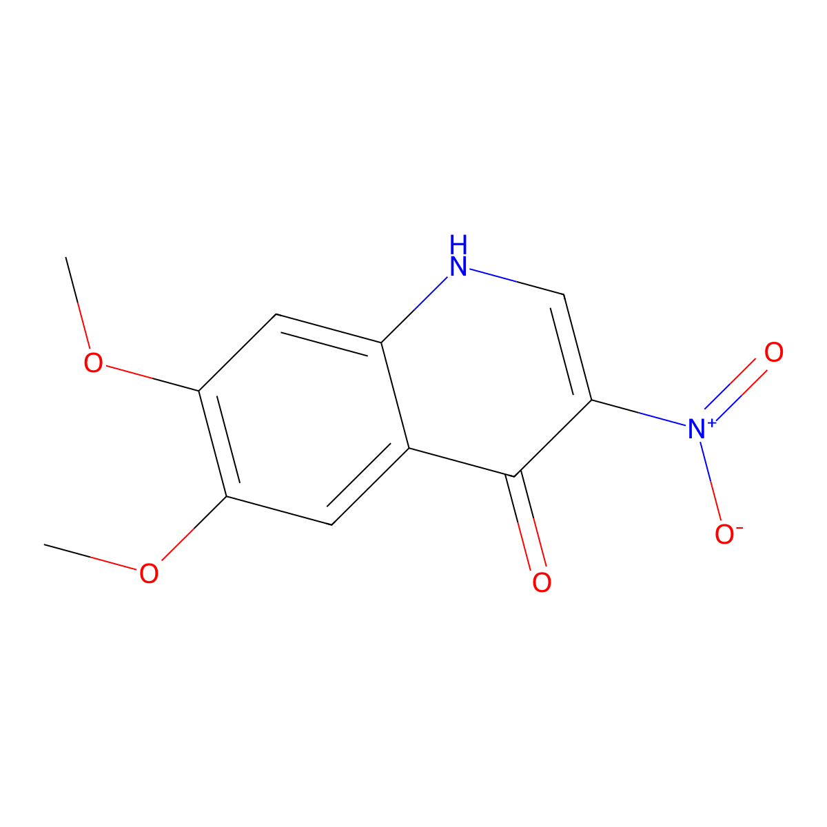 6,7-Dimethoxy-4-hydroxy-3-nitroquinoline molecular structure, CAS 205448-44-8