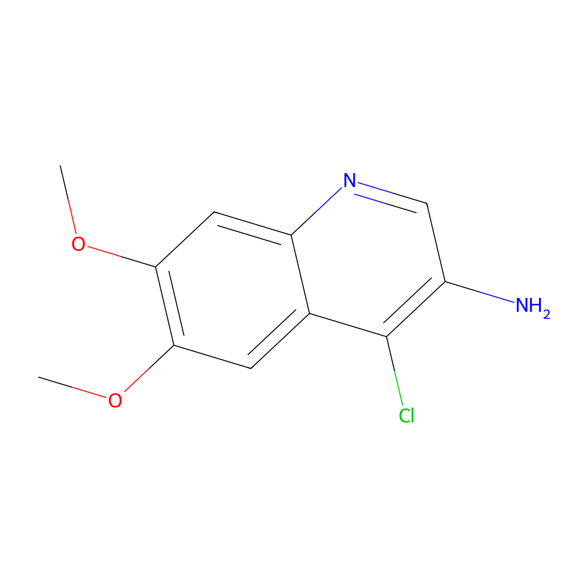 4-Chloro-6,7-dimethoxyquinolin-3-amine molecular structure, CAS 205448-45-9