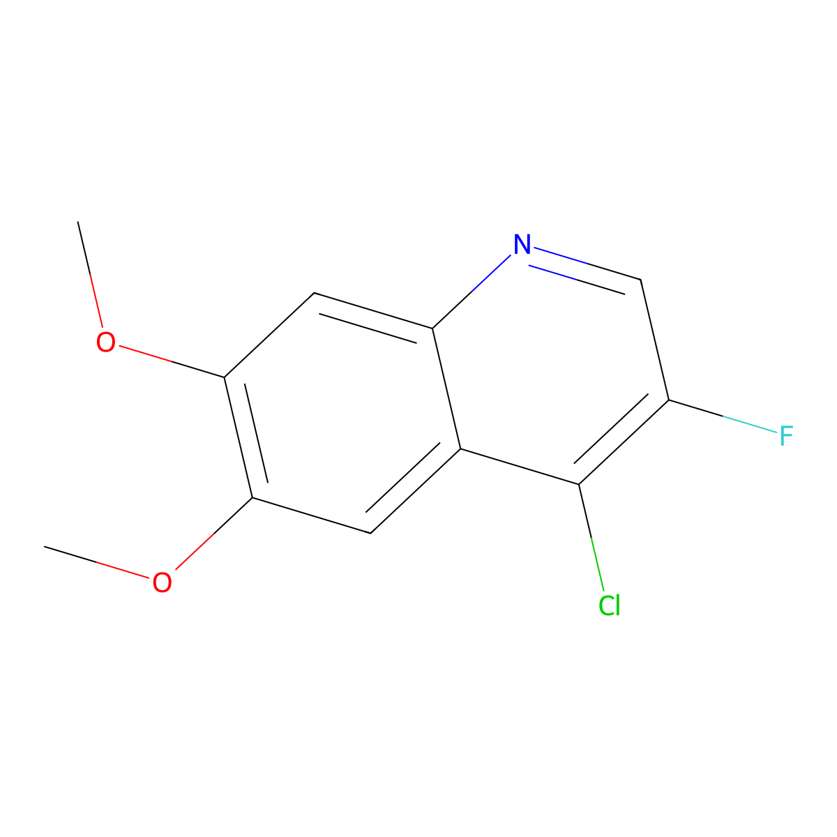 4-Chloro-3-fluoro-6,7-dimethoxyquinoline molecular structure, CAS 205448-48-2