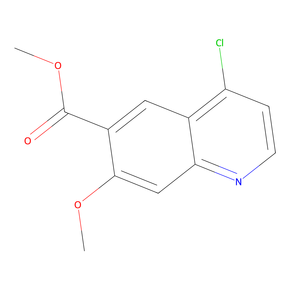 Methyl 4-chloro-7-methoxyquinoline-6-carboxylate molecular structure, CAS 205448-66-4