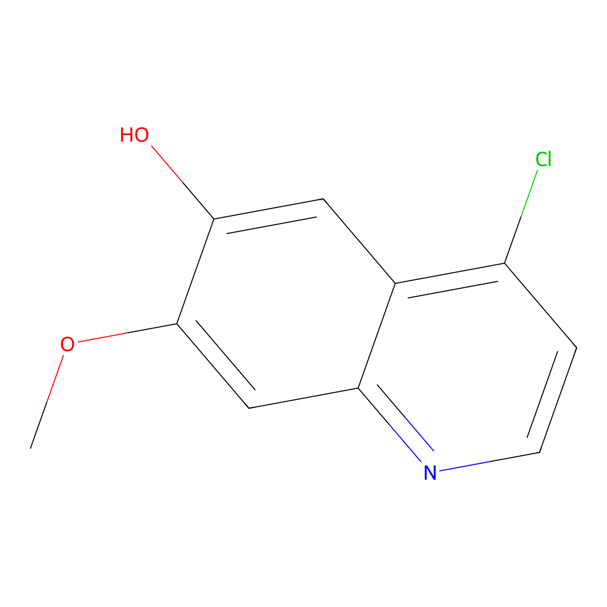 4-Chloro-7-methoxyquinolin-6-ol molecular structure, CAS 205448-74-4
