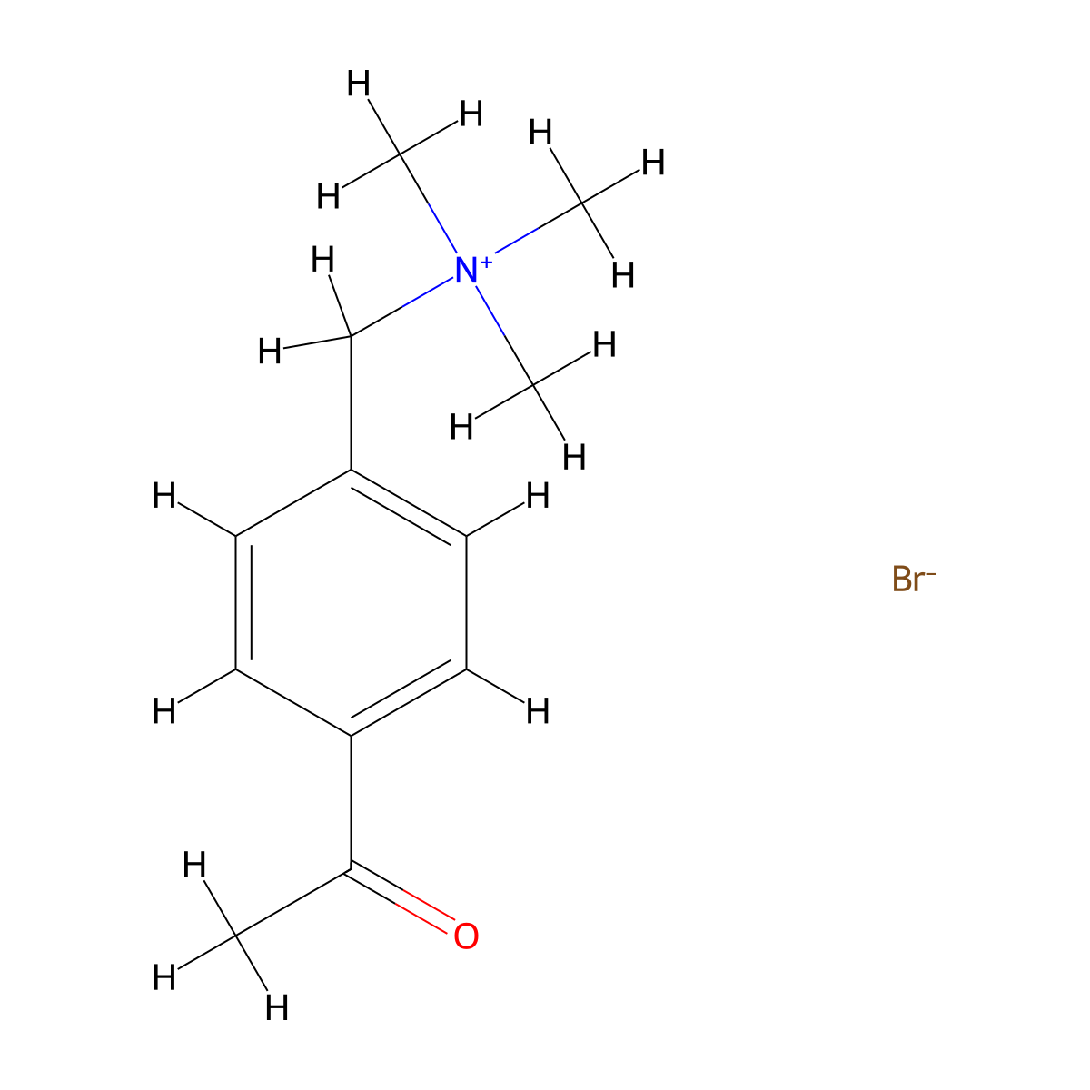 (4-acetylphenyl)-N,N,N-trimethylmethanaminium bromide molecular structure, CAS 205450-98-2