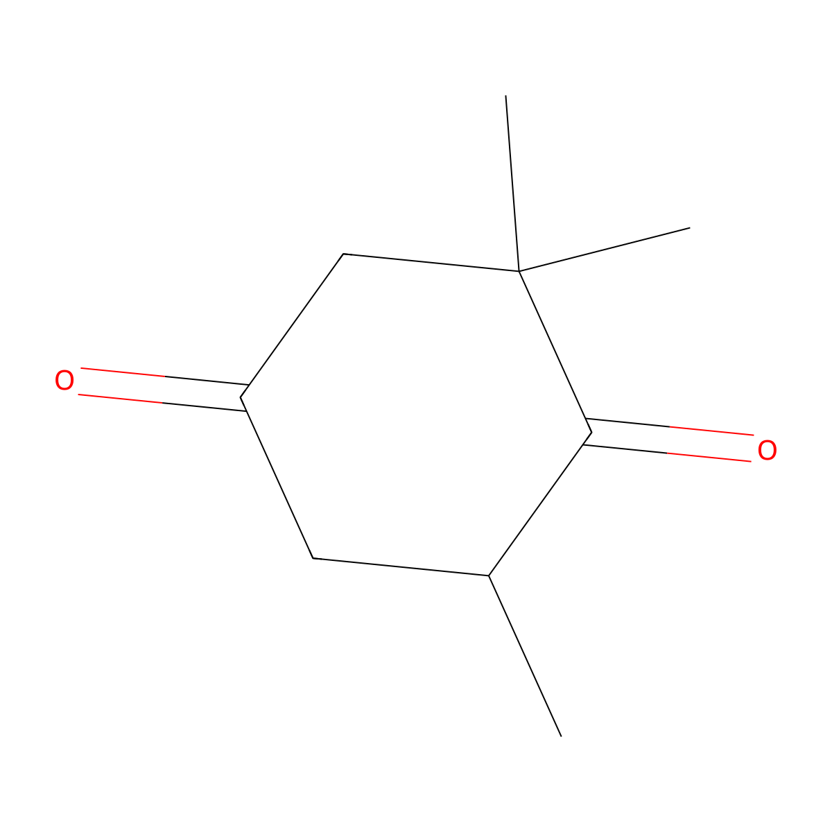 2,2,6-Trimethylcyclohexane-1,4-dione molecular structure, CAS 20547-99-3