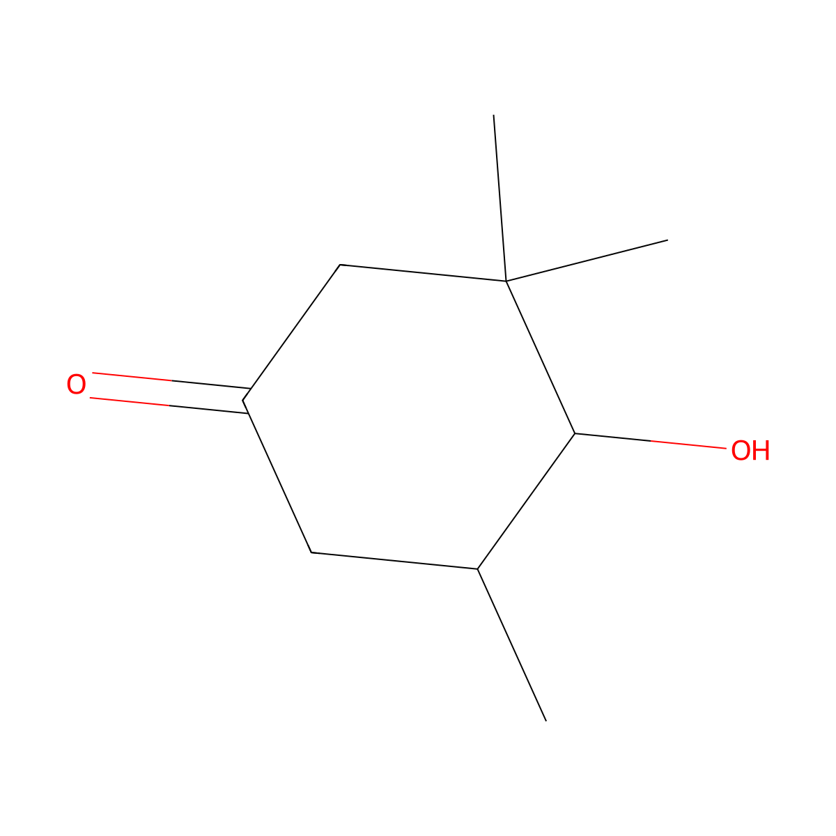 4-Hydroxy-3,3,5-trimethylcyclohexanone molecular structure, CAS 20548-03-2