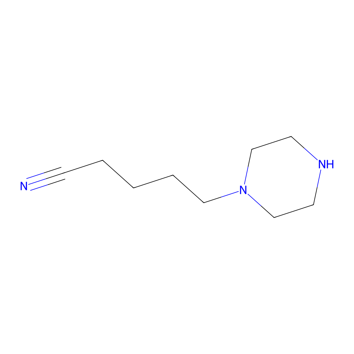5-(Piperazin-1-yl)pentanenitrile molecular structure, CAS 20548-35-0