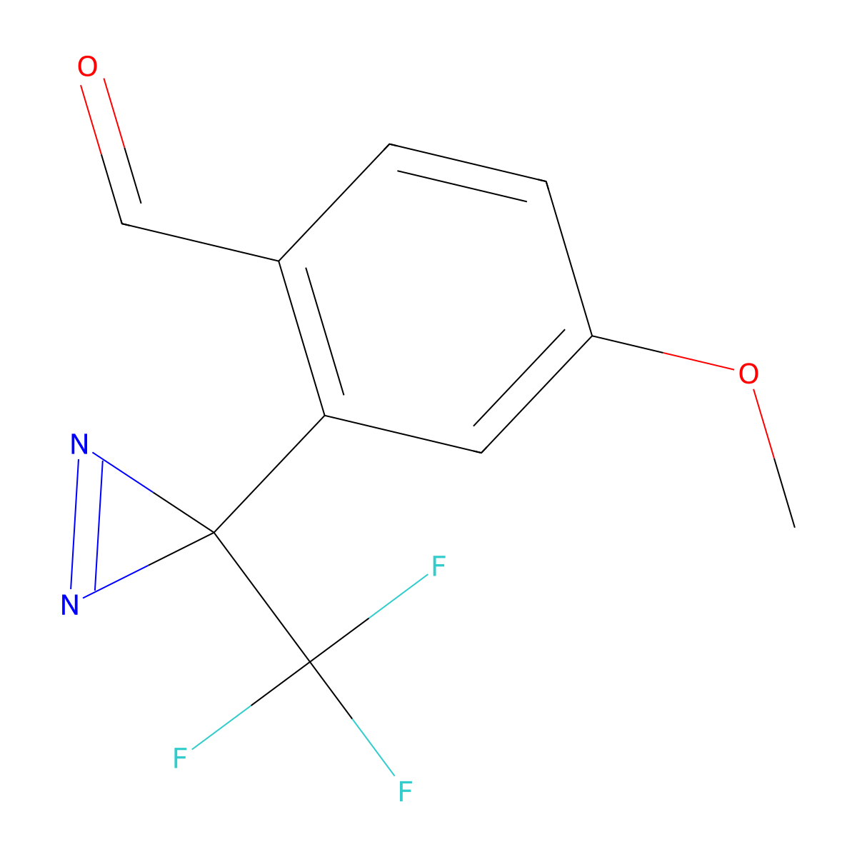4-Methoxy-2-[3-(trifluoromethyl)-3H-diazirin-3-yl]benzaldehyde molecular structure, CAS 205485-26-3
