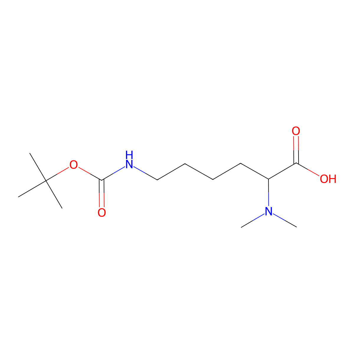 (2S)-6-{[(tert-butoxy)carbonyl]amino}-2-(dimethylamino)hexanoicacid molecular structure, CAS 2054933-74-1