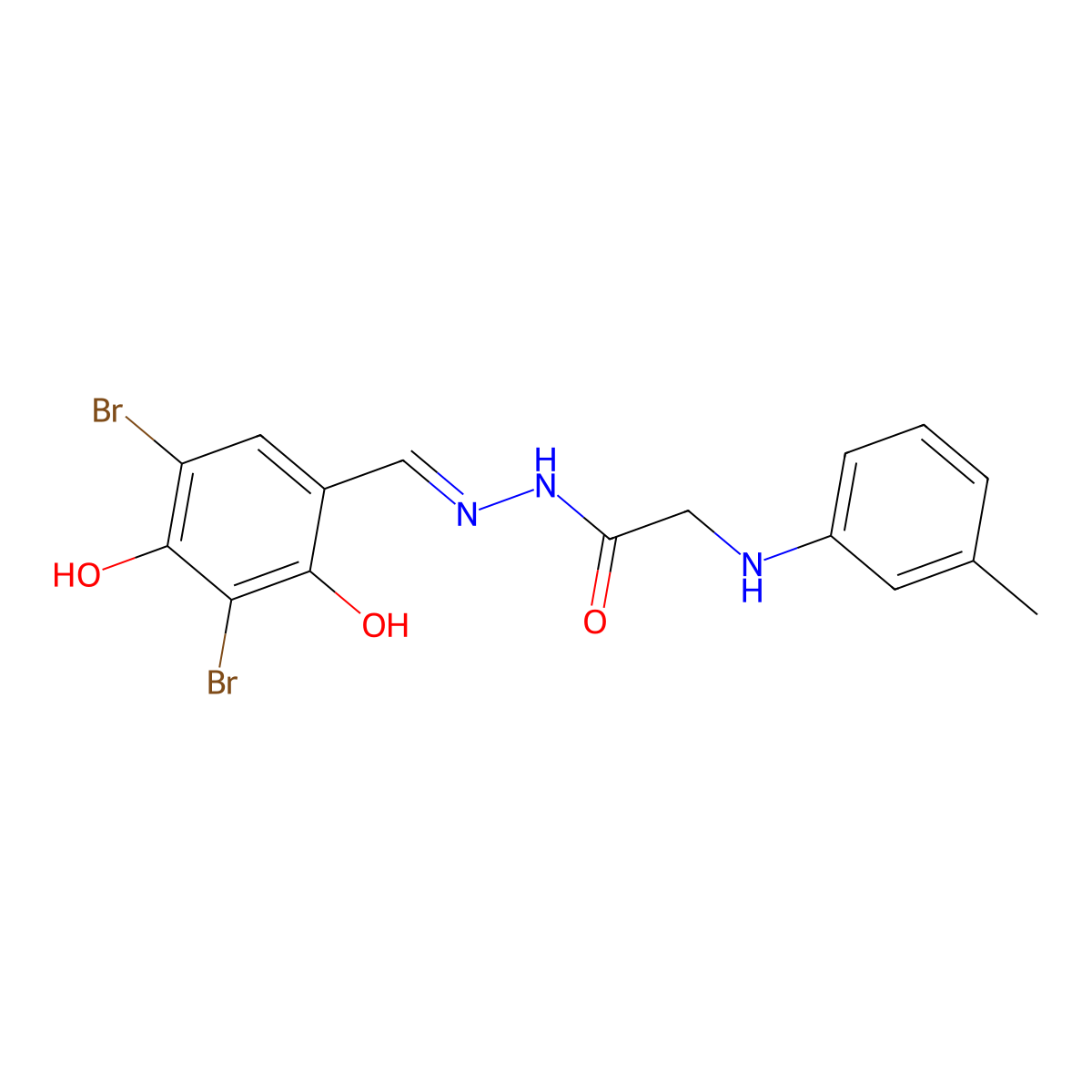 (E)-N'-(3,5-Dibromo-2,4-dihydroxybenzylidene)-2-(m-tolylamino)acetohydrazide molecular structure, CAS 2054944-79-3