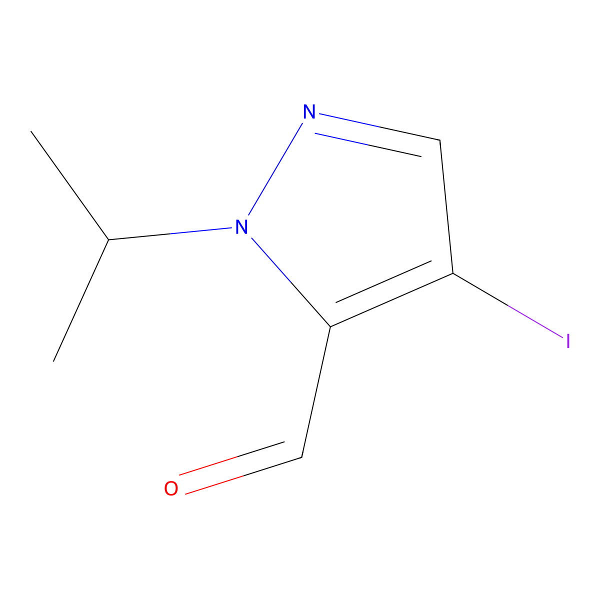 4-Iodo-1-isopropyl-1H-pyrazole-5-carbaldehyde molecular structure, CAS 2054952-99-5