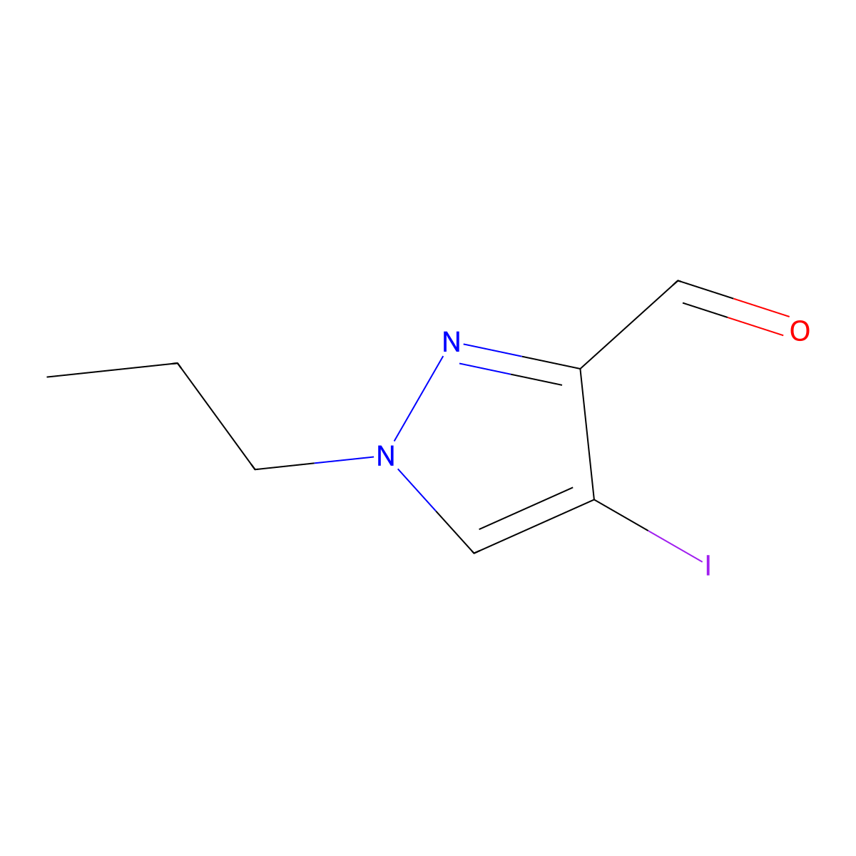 4-Iodo-1-propyl-1H-pyrazole-3-carbaldehyde molecular structure, CAS 2054953-00-1