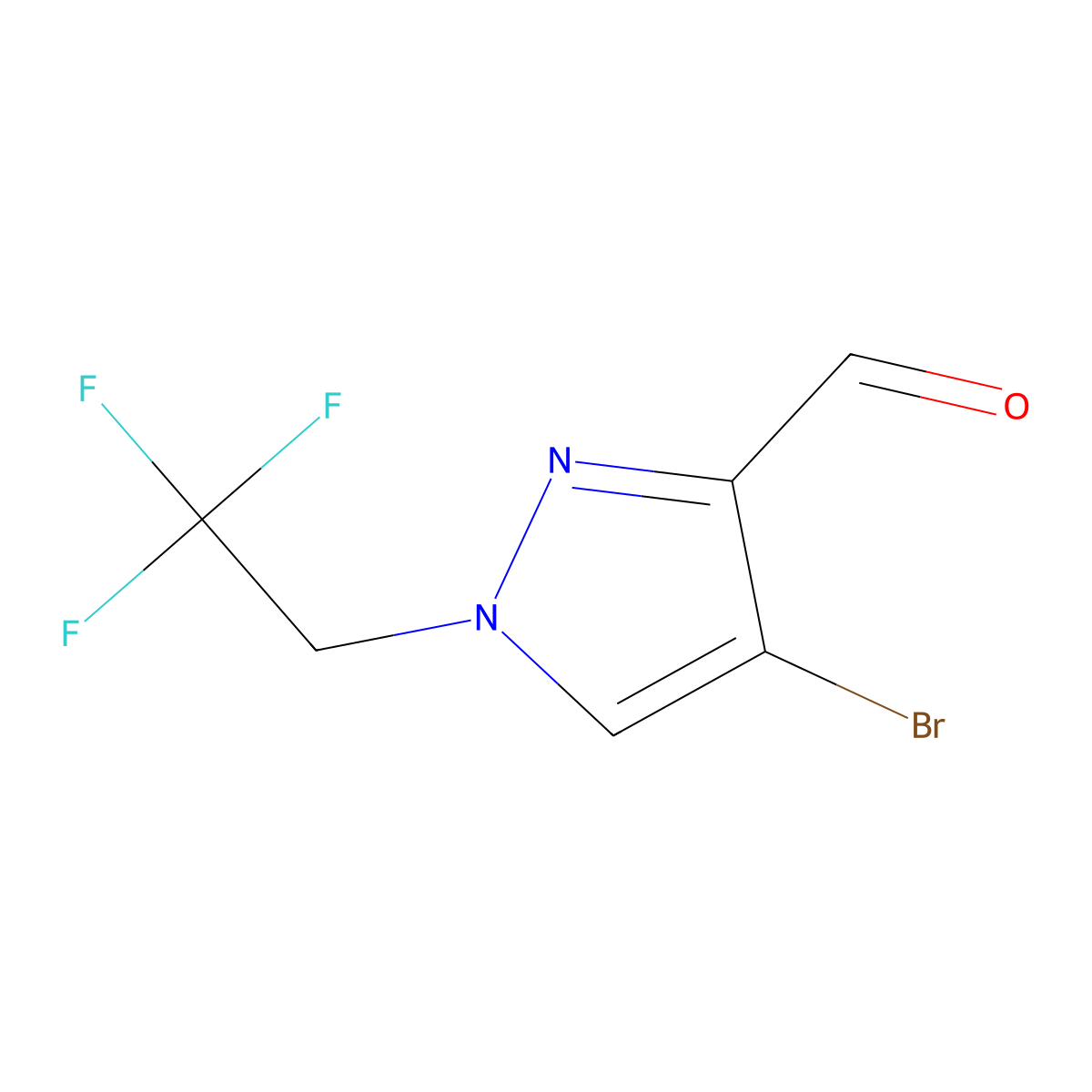 4-bromo-1-(2,2,2-trifluoroethyl)-1H-pyrazole-3-carbaldehyde molecular structure, CAS 2054953-01-2