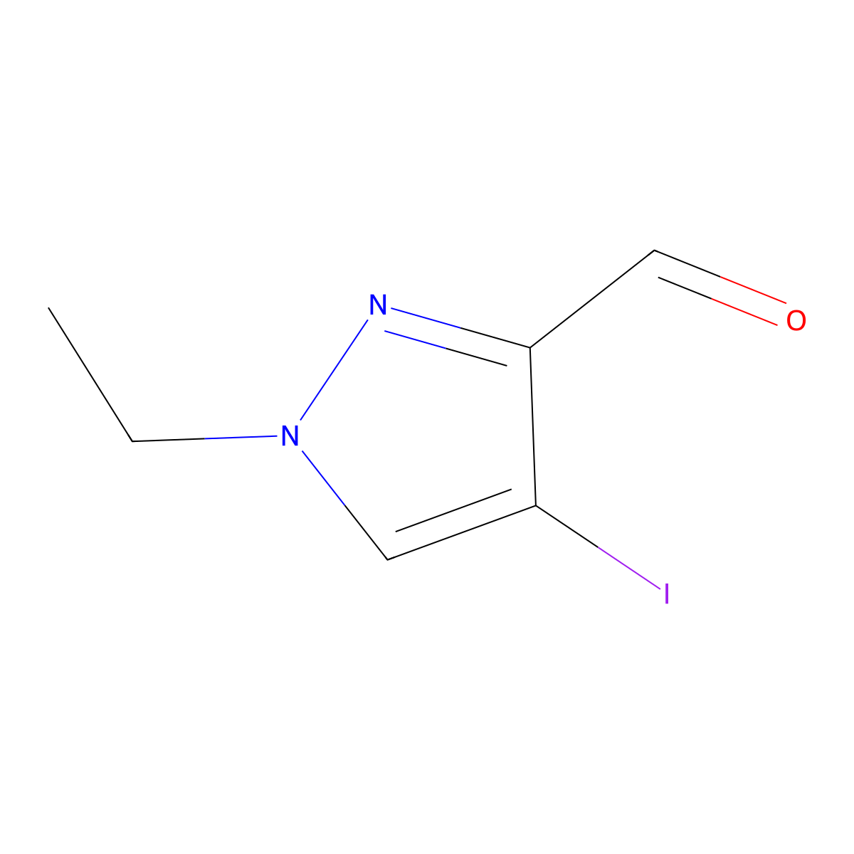1-Ethyl-4-iodo-1H-pyrazole-3-carbaldehyde molecular structure, CAS 2054953-22-7
