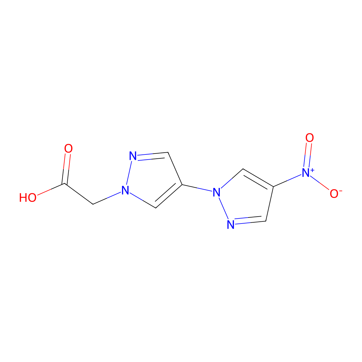 (4-Nitro-1'H-1,4'-bipyrazol-1'-yl)acetic acid molecular structure, CAS 2054953-26-1
