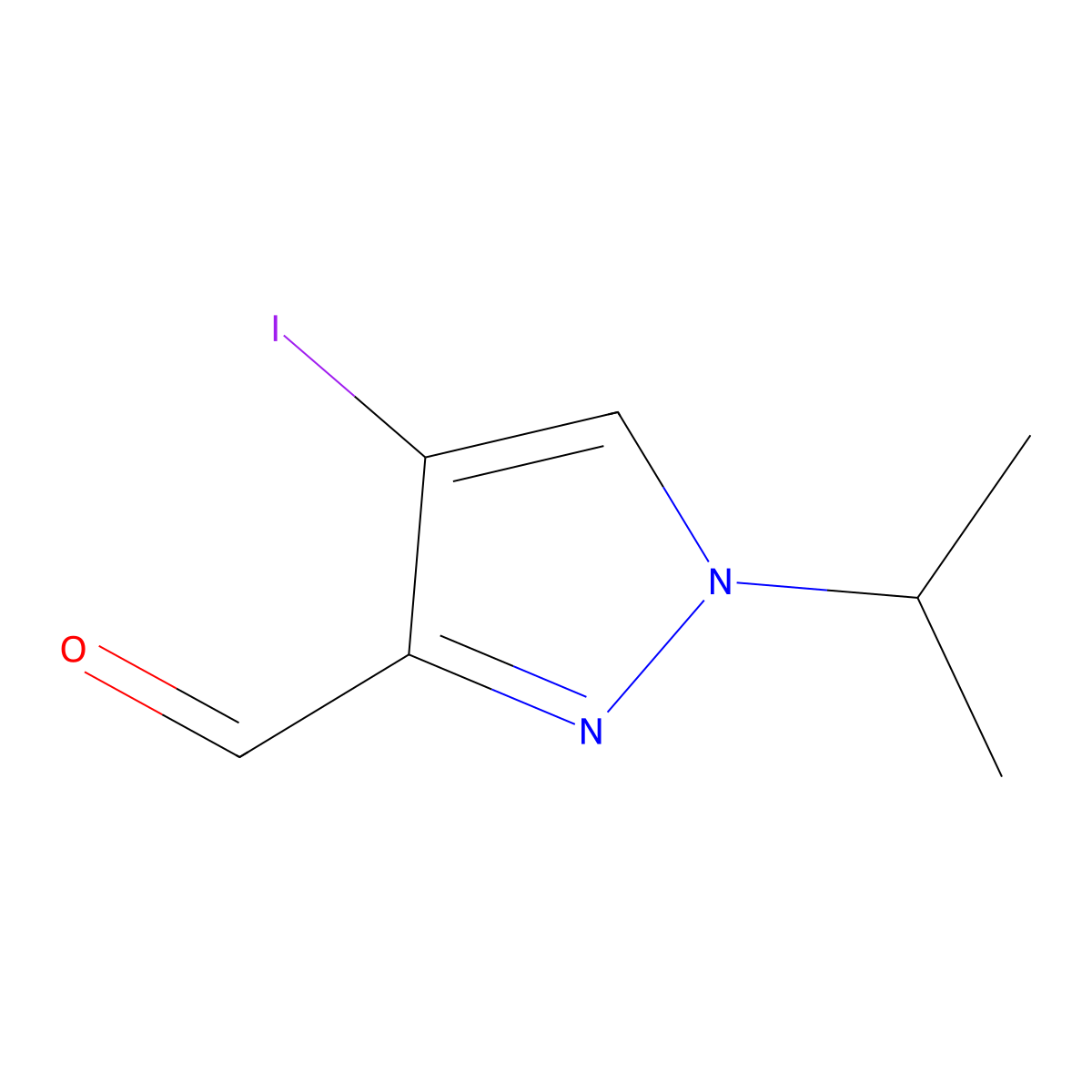 4-Iodo-1-isopropyl-1H-pyrazole-3-carbaldehyde molecular structure, CAS 2054953-54-5