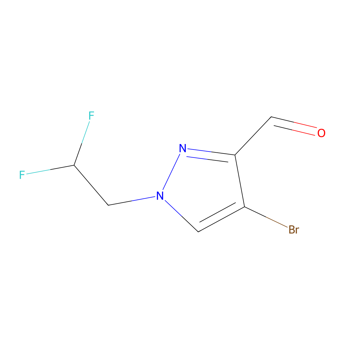 4-Bromo-1-(2,2-difluoroethyl)-1H-pyrazole-3-carbaldehyde molecular structure, CAS 2054953-56-7