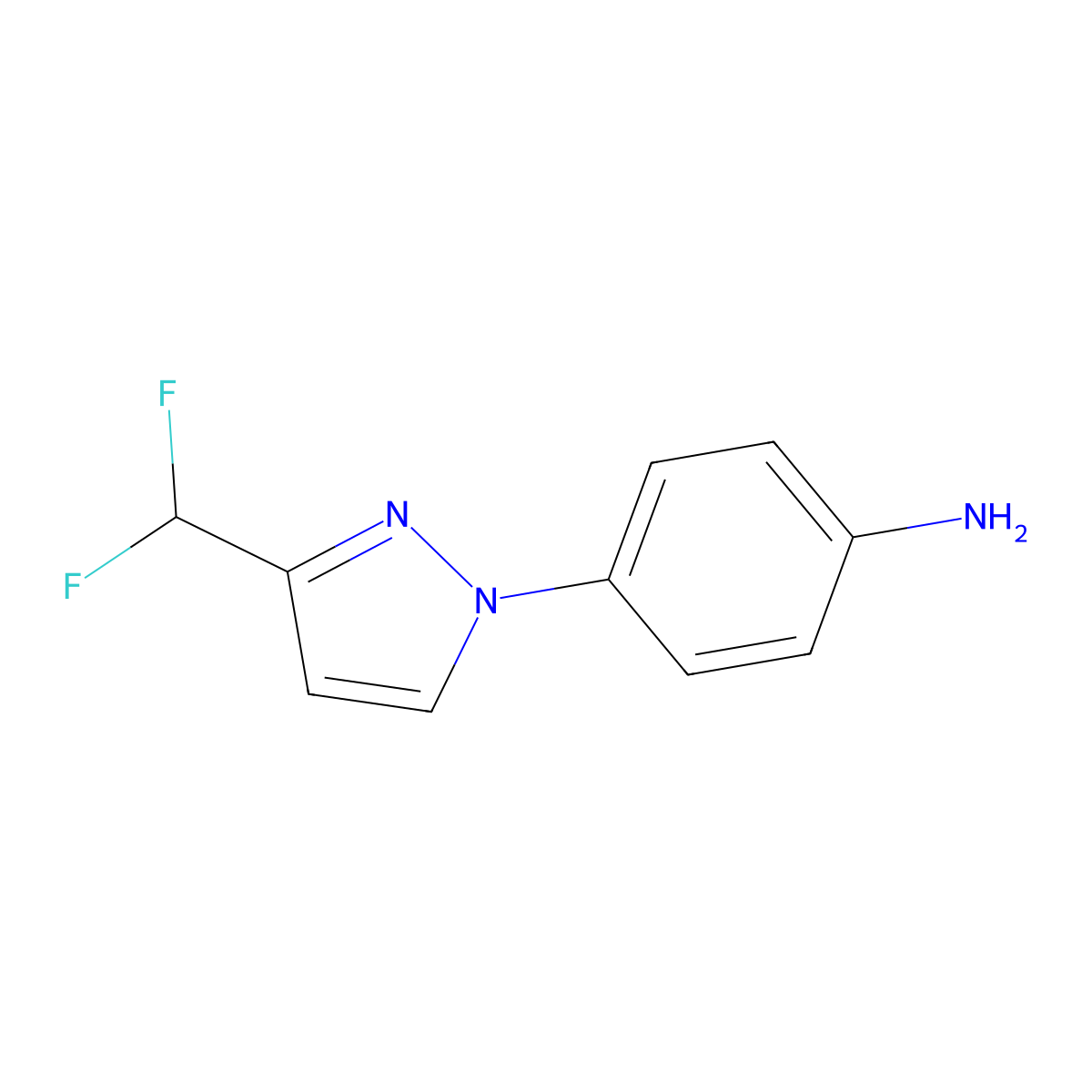 4-[3-(Difluoromethyl)-1H-pyrazol-1-yl]aniline molecular structure, CAS 2054953-61-4