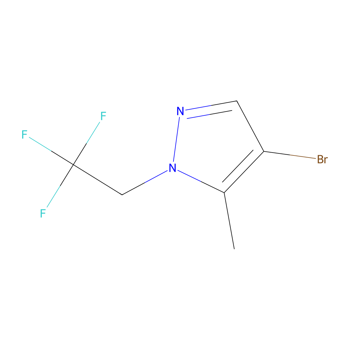 4-Bromo-5-methyl-1-(2,2,2-trifluoroethyl)-1H-pyrazole molecular structure, CAS 2054953-75-0