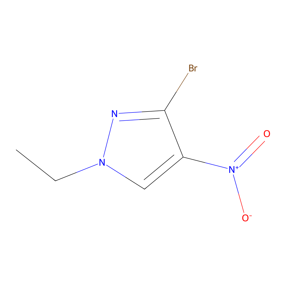 3-Bromo-1-ethyl-4-nitro-1H-pyrazole molecular structure, CAS 2054953-78-3