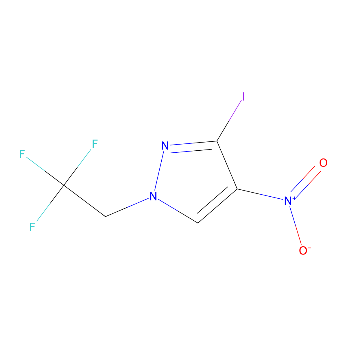 3-Iodo-4-nitro-1-(2,2,2-trifluoroethyl)-1H-pyrazole molecular structure, CAS 2054953-79-4