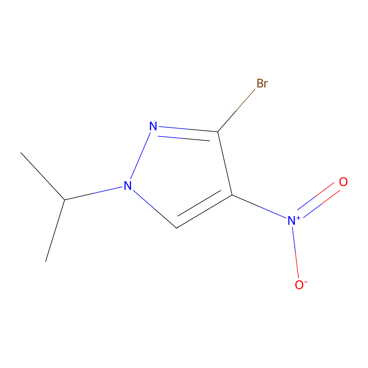 3-bromo-4-nitro-1-(propan-2-yl)-1H-pyrazole molecular structure, CAS 2054953-81-8