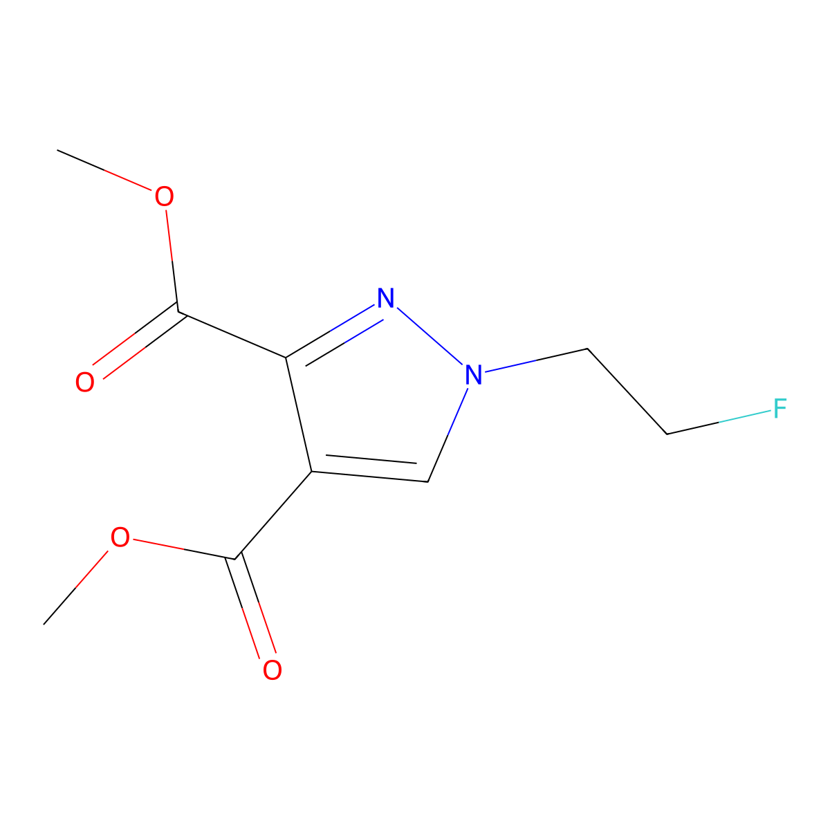 Dimethyl 1-(2-fluoroethyl)-1H-pyrazole-3,4-dicarboxylate molecular structure, CAS 2054953-84-1