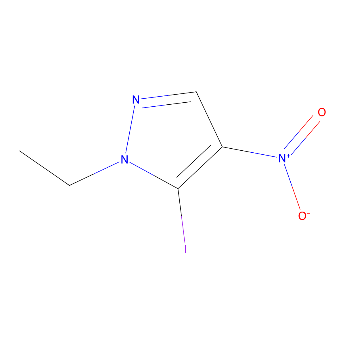 1-Ethyl-5-iodo-4-nitro-1H-pyrazole molecular structure, CAS 2054953-90-9