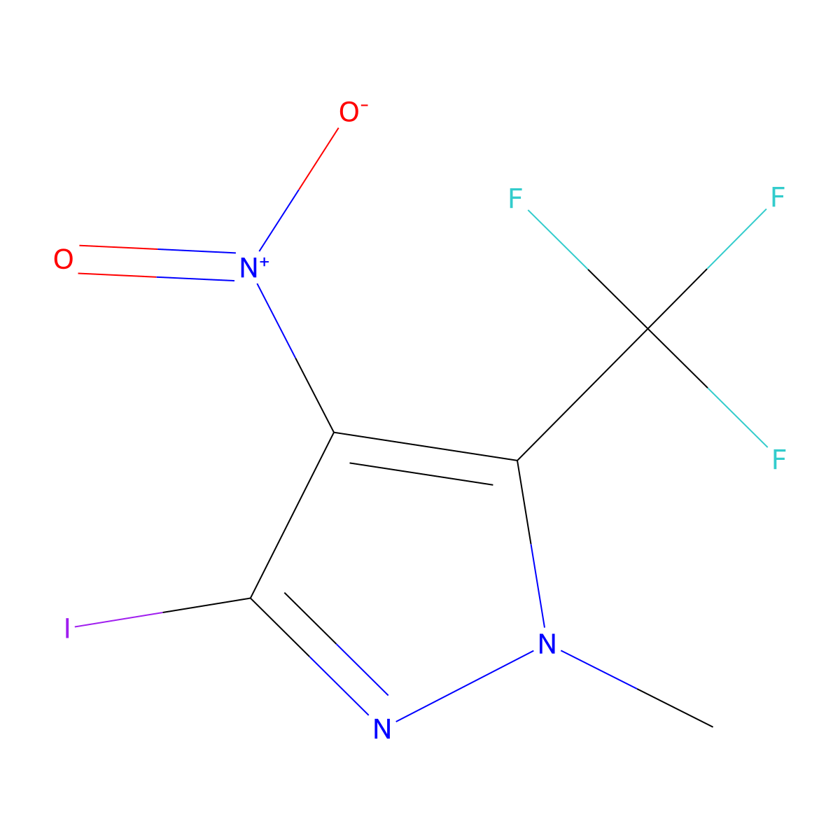 3-Iodo-1-methyl-4-nitro-5-(trifluoromethyl)-1H-pyrazole molecular structure, CAS 2054953-91-0