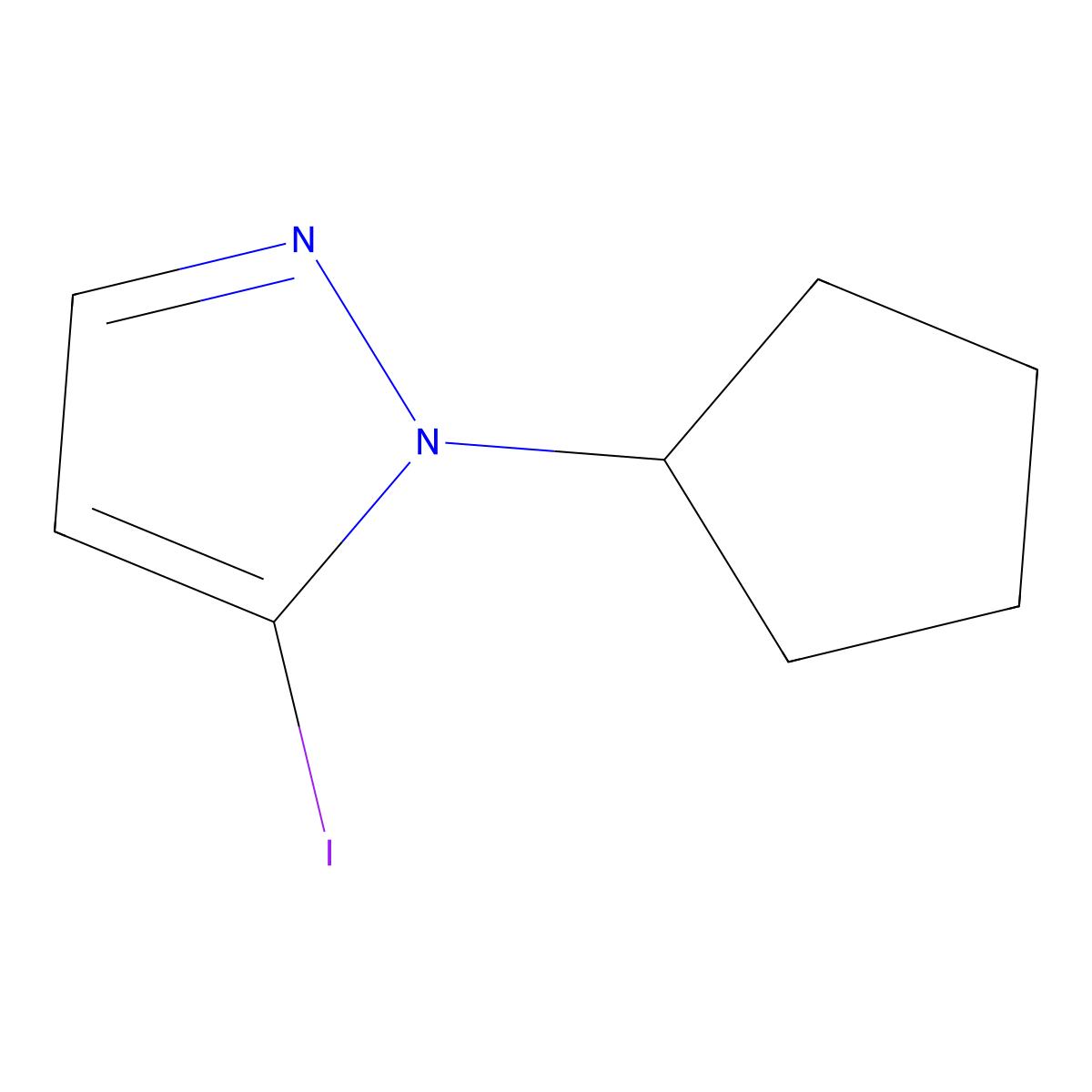 1-Cyclopentyl-5-iodo-1H-pyrazole molecular structure, CAS 2054953-93-2